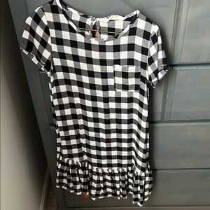 Kids Black and White Checkered Dress